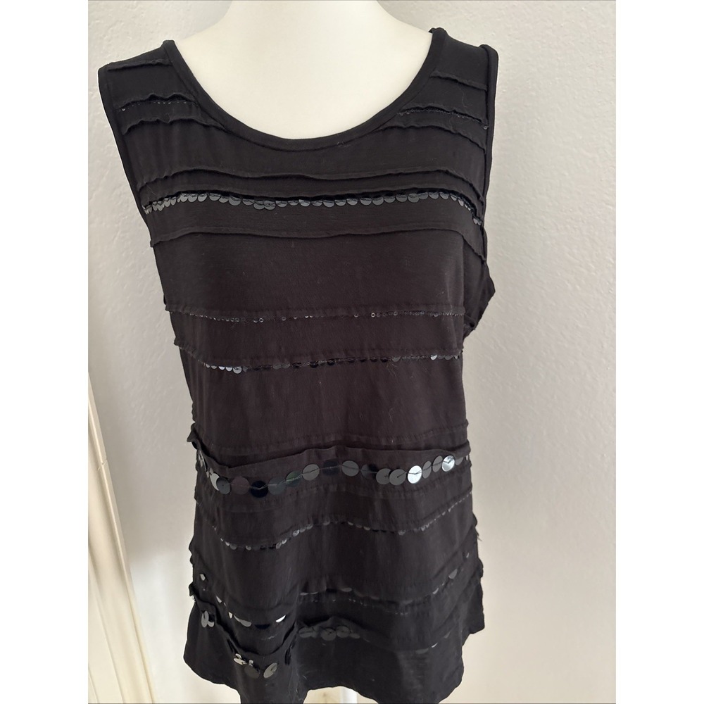 Ann Taylor LOFT Women Black Sleeveless Top Large